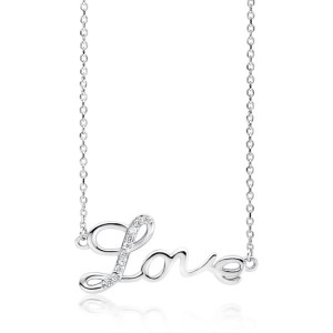 Colier argint Love cu pietre DiAmanti Z1769N-DIA (Argint 925‰ 2,4 g.)
